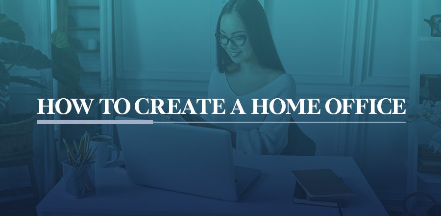 A woman in a home office