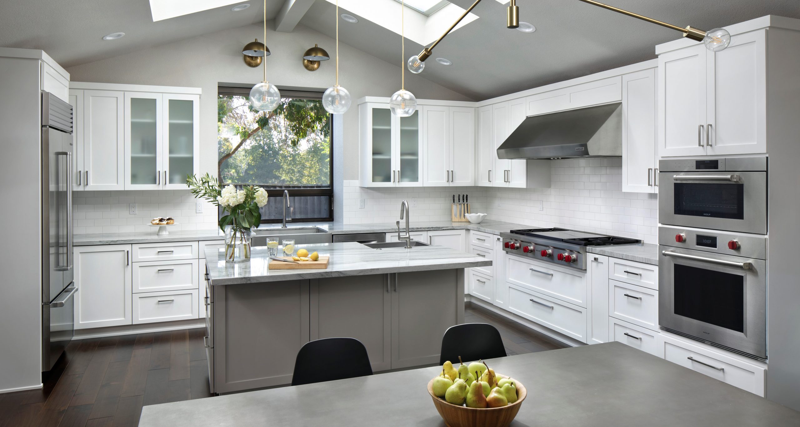 Modern kitchen remodel with stainless steel appliances